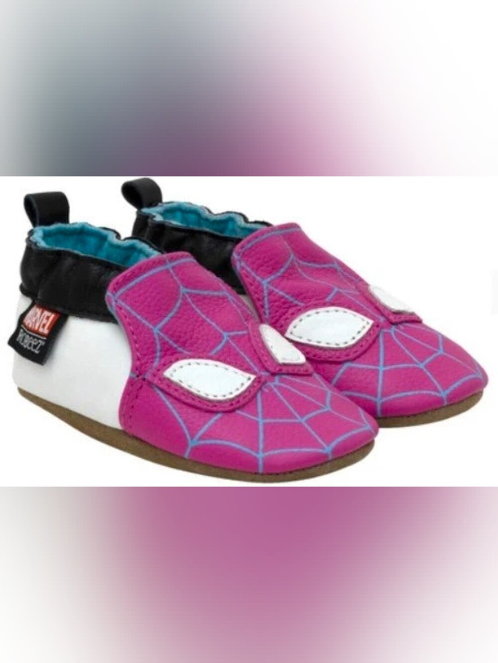 New ROBEEZ Soft Sole  MARVEL Ghost-Spider Baby Girl Leather Pink Infant Shoes